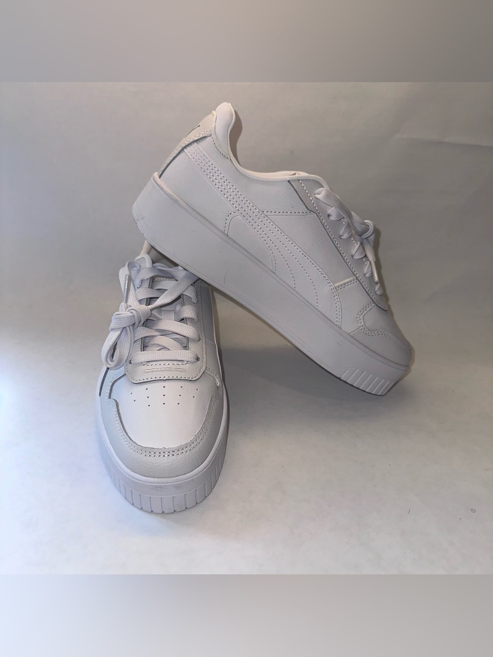 Puma Carina Street Platform White Gold Sneaker NWOT 8.5